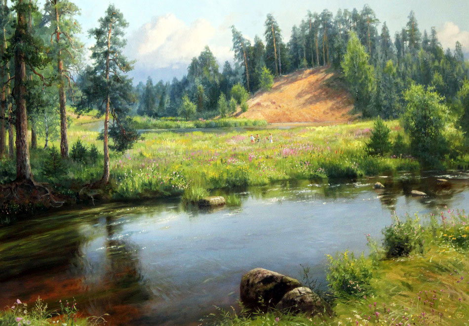 Случай на реке оредеж картина
